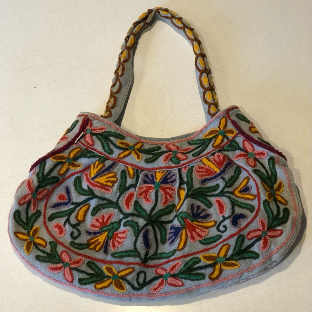 Mitra Handiworks Wool Embroidered Floral Shoulder Bag